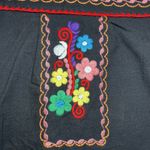 YZXDORWJ Women's Embroidered Mexican Peasant Blouse Summer Shirt Short Sleeve L Black Size L Photo 2