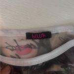 Blush  White and‎ Gray Cropped Graphic Top Photo 3