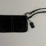 Coach Black Leather Wristlet with Stitch Detail Photo 1