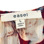 easel  Dress Red Floral Cold Shoulder Maxi New L Photo 3