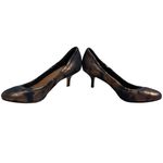 Donald J Pliner Black Bronze Dusted Metallic Kitten Heels Size 7.5 Narrow Gold Photo 7