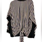 William Rast  sz 2X knit striped top ties in back long sleeve sweater jet black Photo 7