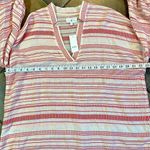 Lou & grey NWT Red Vastra Dobby Stripe Pullover V-neck Tunic Small Photo 6
