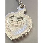 Disney  Heart Shaped Earrings Hidden Mickey Silver Tone Enamel Faux Pearls Bow Photo 3