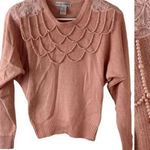 Sarah Taylor vintage silk pink knit beads dolman women’s sweater Size Small Photo 0
