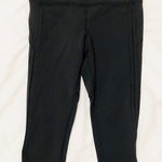 Lululemon RARE Black Lulu Lemon Leggings with Gold Logo Photo 0