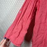 Eileen Fisher ‎ Pink Striped Linen Button Up Top Photo 2