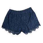 THML  Crochet Lace Floral‎ Shorts Pull On Navy Blue 100% Cotton Women Size Medium Photo 8