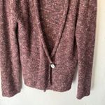 J. Jill Marled Burgundy Pink Chunky Knit Cardigan Sweater Medium Academia Purple Photo 4