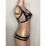PilyQ New. tan and black color block bikini set. L-top/S-bottom Photo 4