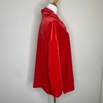 kim rogers  Red Ribbed Velour Sweatshirt High Neck Sz XL Petite Photo 3