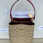 Coach Khaki Pink Bucket Signature Small Town Bucket Bag Wallet Bundle Photo 6