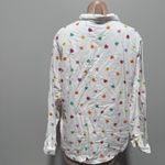 L.L.Bean  Conversation Hearts Vintage Flannel Pajama Shirt Valentines Day Photo 2