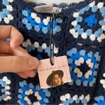 Sincerely Jules  Granny Square Crochet Crop Tank Top Blue XS Photo 2