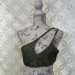 Aerie Shine Rib One Shoulder Bandeau Bikini Top Olive fun Size XL NWT Photo 13