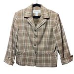 Rena Rowan  Plaid Blazer Jacket Women's‎ 16 Brown Red Lined Vintage Career Wear Photo 0