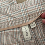 Joie  plaid pants tie belt dress pants trousers tan blue size 10 Photo 3