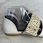 Anthropologie ALL BLACK Anthro Shoes Woman white Jungle Band D'Orsay Leather Pointed Flats 6 Photo 5