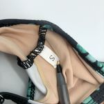 Womens Floral Bikini Top Keyhole Strappy Black Green S Photo 2