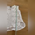Banana Republic sleeveless floral net top white size large Photo 6