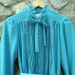 Vintage 70s Western Prairie Dress Blue Size M Photo 1