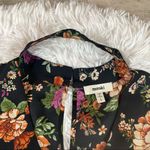 MERAKI black floral choker collar blouse. Size large. Photo 7
