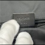 Gucci Bamboo Shoulder Bag 2Way Tote Bag Canvas Leather Black Silver designer Photo 8