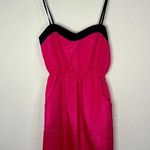 Delirious Pink with Black Trim Midi Dress Adjustable Straps and Pockets Size Sm Photo 0