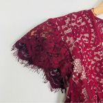 Free People The Jet Set Diaries x  burgundy lace plunge neck mini dress. Small Photo 2