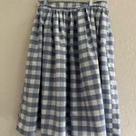 Unique Vintage  Blue and White gingham Midi A-Line Skirt size Large Photo 0