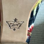 Miss Albright Anthropologie Fabric 3” heel Booties, size 7.5 Red Photo 4