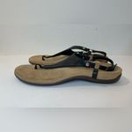 Vionic  Women's Kirra Thong Black Leather Sandals‎ Size 9 Photo 2