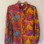 Sundance  Floral Ruffle Button Down Top size XL Photo 1
