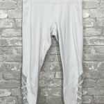 Fabletics White Mesh Lace Up Hem Leggings Photo 1