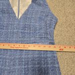 ZARA Blue Tweed Textured Romper Jumpsuit Sleeveless V-Neck Zip Back Medium NWT Photo 12