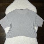 Brandy Melville Gray and White Stripe Crop Top Photo 0