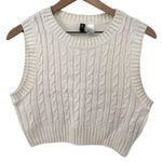 Divided H&M Women S Cropped Sleeveless Sweater Vest White Cream Acrylic Spring Photo 0