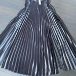 New York And Company Pleated Maxi Skirt In Carlson Grey Metalic NWT Skirt Photo 2