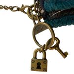 Gap Vintage Y2k Clutch Purse Mini Bag Wool Brass Lock Key Gray Teal Photo 4