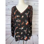 Miss Me  Western Blouse Shirt‎ Medium Long sleeve Western Metallic Floral Viscose Photo 9