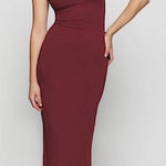 Reformation  Womens Organic Cotton Tyra Knit Maxi Dress Size L Chianti Scoop Neck Photo 0