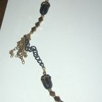 Vintage Gold Tone & Black Metal Dangling Fringe Tassel Boho Necklace Photo 4