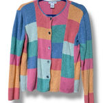 The Eagle’s Eye vintage women’s size large 90’s color block button front sweater Pink Photo 0