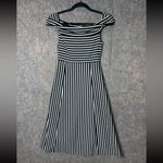 Banana Republic  Woman‎ Size 0 Nwt Striped Off-Shoulder Midi Dress Photo 8