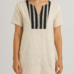 World‎ Market Cotton Dress Bohemian Fringe Trim Short Sleeve S/M Black Photo 0