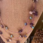 Amethyst Natural Multi Bead Wired Tiered Necklace Photo 1