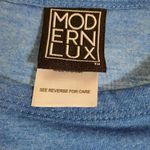 Modern Lux Top Womens Size Small Blue Distressed Short Sleeve Photo 6