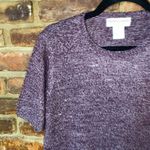 draper's & damon's  Petite Burgundy Knit Short Sleeve Sweater Women's Size Large P Photo 1