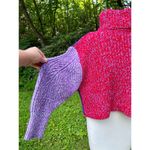 Topshop Chunky Multicolored Sweater Cable Knit Sz 6 S Turtleneck Photo 2