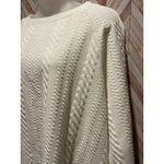 Adrianna Papell Sweatshirt Sweater Pattern 1X Women's White Top Crewneck Long Photo 1